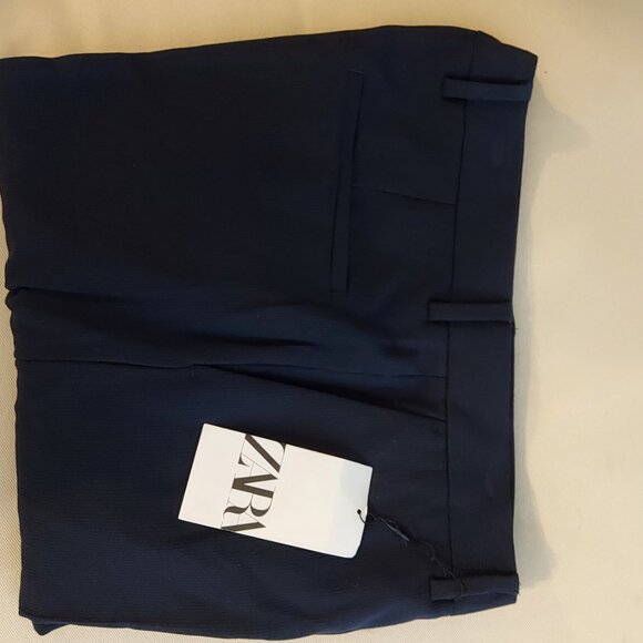 Zara Navy Blue NWT Men’s Size 34 Textured Suit Pants - Picture 10 of 15